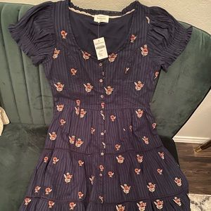 Bohme embroidered dress in navy - size Medium